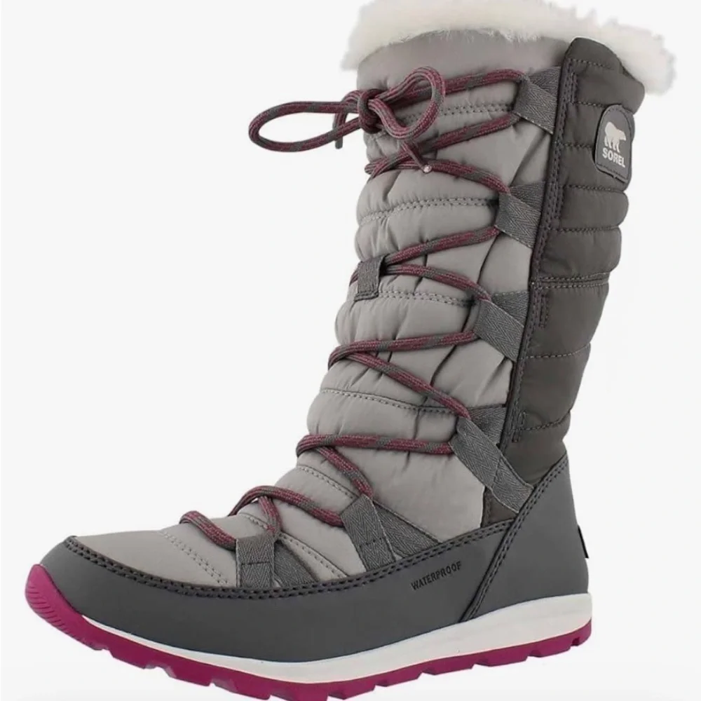 Sorel Whitney Tall Pink Gray Snow boot